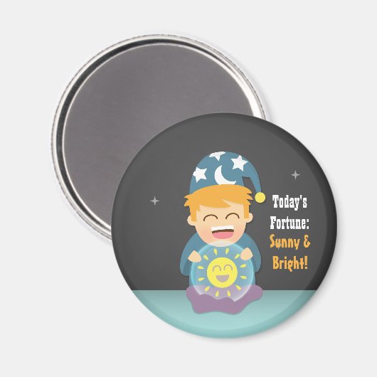 Aimant Crystal Ball Fortune Teller pense positif (Recto/Verso)