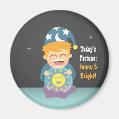 Aimant Crystal Ball Fortune Teller pense positif (Devant)