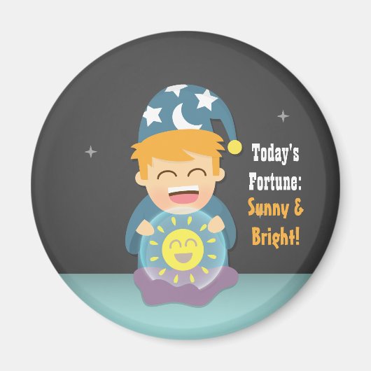 Aimant Crystal Ball Fortune Teller pense positif (Devant)