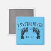 Aimant Crystal River Floride avec Manatees (Recto/Verso)