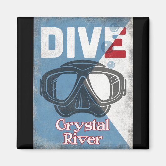 Aimant Crystal River Masque de plongée Vintage (Devant)