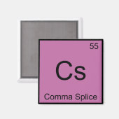 Aimant Cs - Comma Splice Chimie Élément Symbole Funny T (Recto/Verso)
