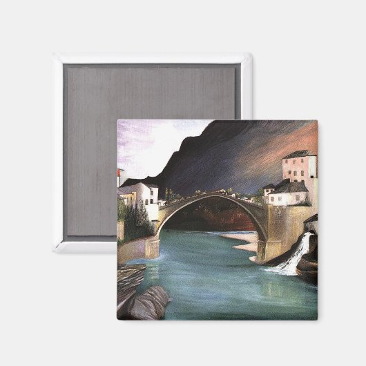 Aimant Csontvary- Pont romain à Mostar (Recto/Verso)