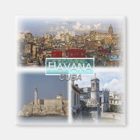 Aimant CU0015 Amérique, Cuba, La Havane, Frigo (Devant)