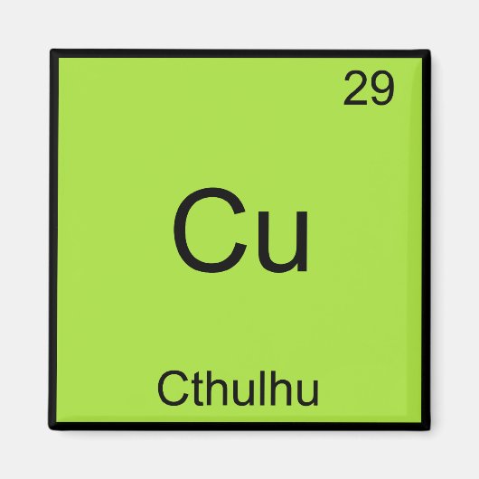 Aimant Cu - Cthulhu Funny Chimie Élément Symbole Tee (Devant)