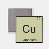 Aimant Cu - Cupcakes Funny Chimie Élément Symbole Tee (Recto/Verso)