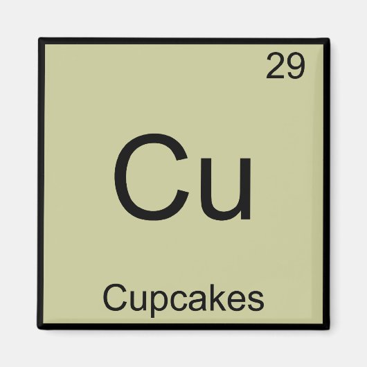 Aimant Cu - Cupcakes Funny Chimie Élément Symbole Tee (Devant)