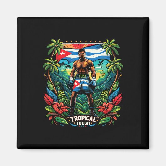 Aimant Cubain Boxe Tropical Tough (Devant)