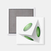 Aimant Cube 3D avec sphères vertes (Recto/Verso)