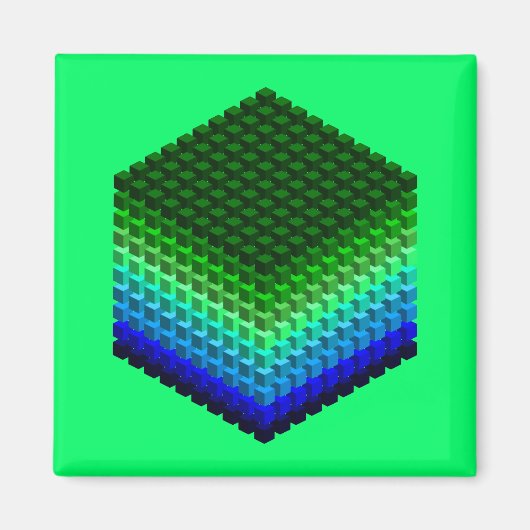 Aimant Cube de cubes Motif 3D (Devant)