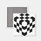 Aimant Cube d'échiquier 3D (Recto/Verso)
