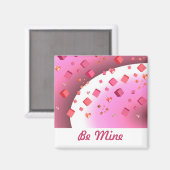 Aimant Cubes flottants et cœurs de la Saint-Valentin (Recto/Verso)