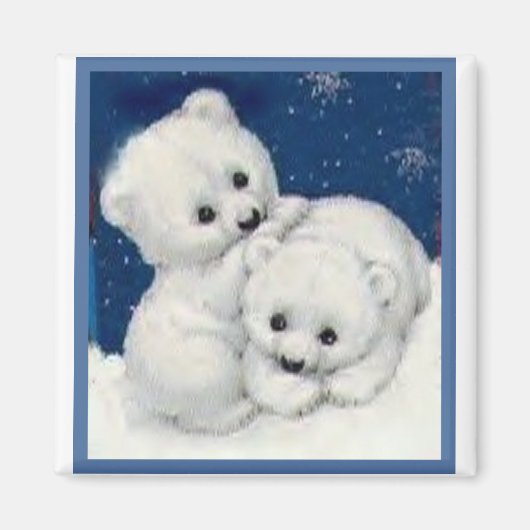 Aimant Cubes Ours Polaires (Devant)