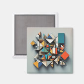 Aimant Cubisme Art Abstrait coloré Dynamique Unique (Recto/Verso)