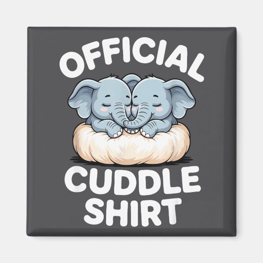 Aimant Cuddle Shirt Cute Baby Elephant Snuggle  (Devant)