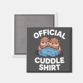Aimant Cuddle Shirt Cute Beavers Snuggling  (Recto/Verso)