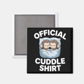 Aimant Cuddle Shirt Cute Sleepy Monkey Couple  (Recto/Verso)