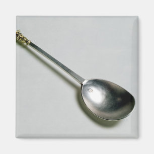 Aimant Cuillère argentée d'apôtre avec le dessus de jo