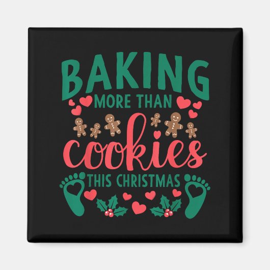 Aimant Cuire plus que des biscuits ce Noël enceinte M (Devant)