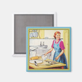 Aimant Cuisine à la maison kitsch des années 1950 (Recto/Verso)