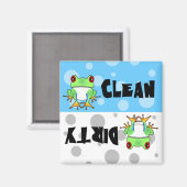 Aimant Cuisine Arbre Frog Nettoyer / Lave-vaisselle sale  (Recto/Verso)