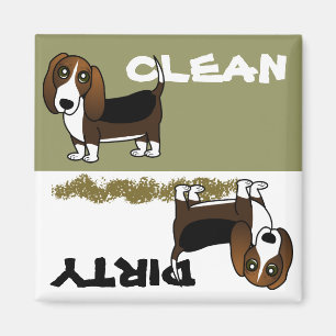 Aimant Cuisine Basset Hound Lave-vaisselle propre et sale