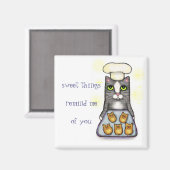 Aimant Cuisine de chat Chef sucrée (Recto/Verso)