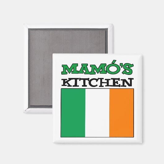 Aimant Cuisine de Mamo avec Drapeau d'Irlande (Recto/Verso)