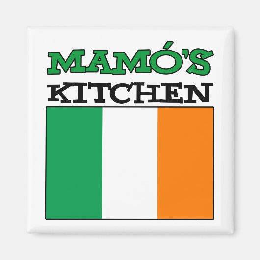 Aimant Cuisine de Mamo avec Drapeau d'Irlande (Devant)