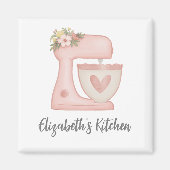 Aimant Cuisine de mélange de gâteau rose (Devant)