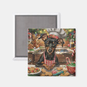Aimant Cuisine de vacances allemande Pinscher : Noël fest (Recto/Verso)