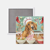 Aimant Cuisine de vacances Coonhound : Festive Noël (Recto/Verso)