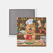 Aimant Cuisine de vacances pour spitz finlandais : Noël f (Recto/Verso)