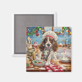 Aimant Cuisine de vacances Setter anglais : Festive Chris (Recto/Verso)