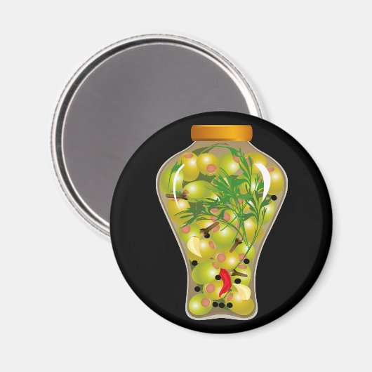 Aimant Cuisine d'olivier et d'herbe (Recto/Verso)