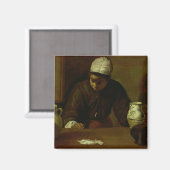 Aimant Cuisine domestique avec la soupe à Emmaus, c.1618 (Recto/Verso)