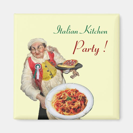 Aimant CUISINE ITALIENNE, crème (Devant)