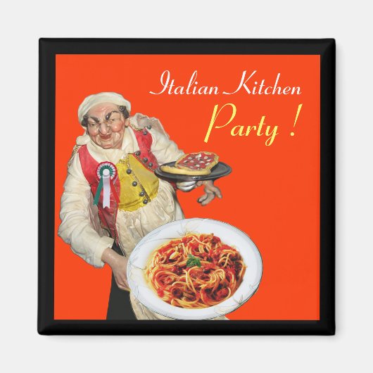 Aimant CUISINE ITALIENNE, orange (Devant)