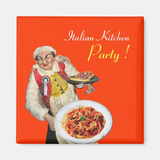 Aimant CUISINE ITALIENNE, orange (Devant)