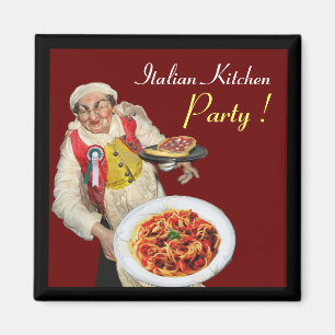 Aimant CUISINE ITALIENNE, rouge