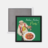 Aimant CUISINE ITALIENNE, verte (Recto/Verso)