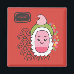 Aimant Cuisine japonaise Sushi<br><div class="desc">Un mignon aimant frigo avec un adorable morceau de sushi et le mot oui. Collectez l'ensemble. Fait pour vous par Blackberry Boulevard. Un cadeau sympathique pour les amateurs de cuisine japonaise dans votre vie.</div>