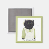 Aimant CUISINE MAID CAT Carré magnétique + texte (Recto/Verso)