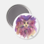 AIMANT CUISINE POURPUE, PORTRAIT DE CAT DE CUISINE (Recto/Verso)