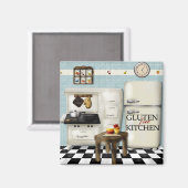 Aimant Cuisine turquoise sans gluten (Recto/Verso)