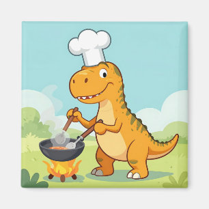 Aimant Cuisinier Dinosaure Cuisine Drôle