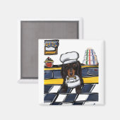 Aimant Cuisinier Doxie Noir (Recto/Verso)