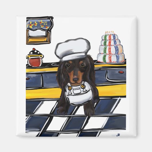 Aimant Cuisinier Doxie Noir (Devant)