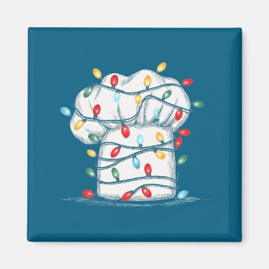 Aimant Cuisinier drôle Graphiques de Noël Lumières Amoure (Devant)