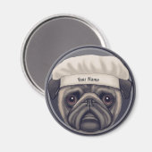 Aimant Cuisinier Pug (Recto/Verso)